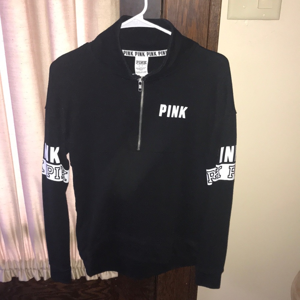 Worn once PINK 1/4 zip sweatshirt